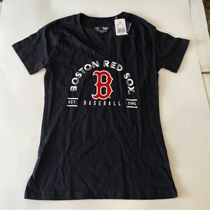 NWT Women's Navy Blue Boston Red Sox V-Neck Tee- Size S